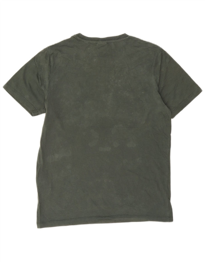 Jack & Jones Mens Graphic T-Shirt Top Medium Green Cotton