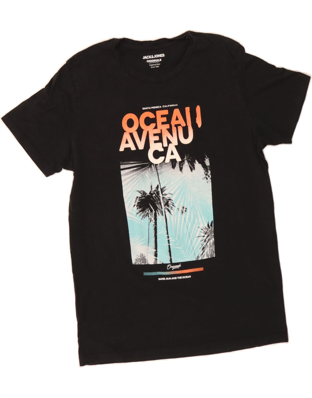JACK & JONES Mens Graphic T-Shirt Top Large Black Cotton Vintage Jack & Jones and Second-Hand Jack & Jones from Messina Hembry 