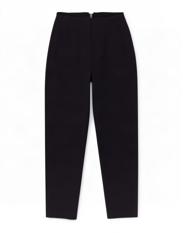 Zara Womens High Waist Tapered Casual Trousers XS W24 L27 Navy Blue