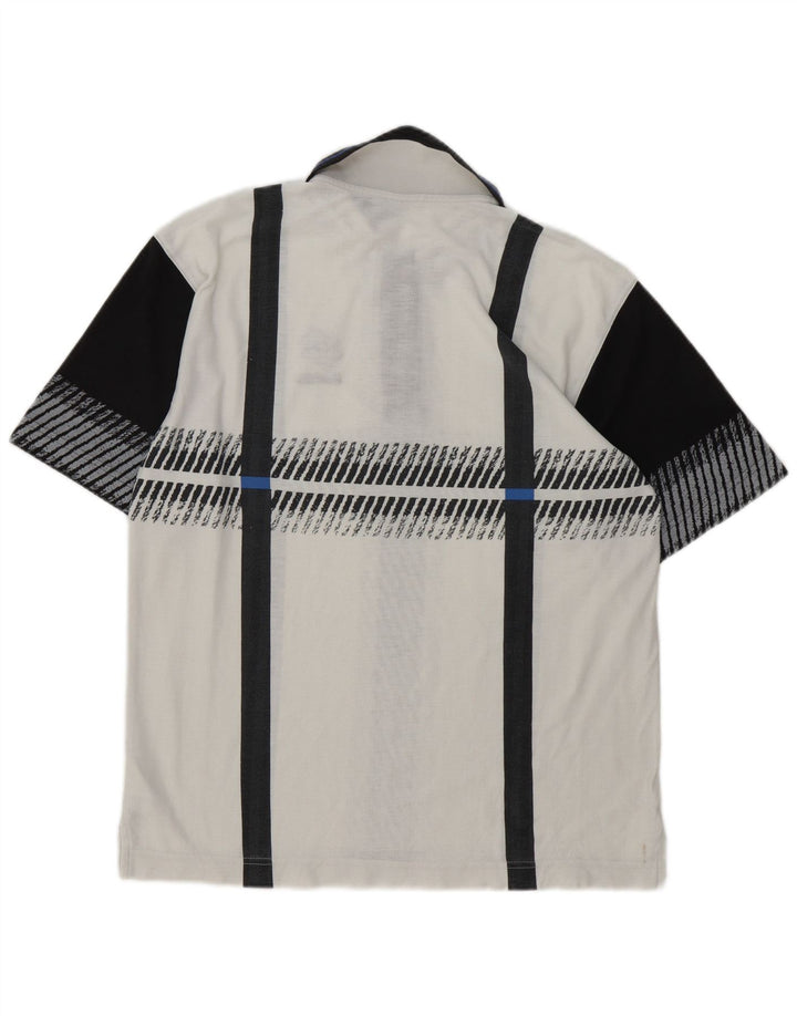 Lotto Mens Polo Shirt Medium White Colourblock Polyester