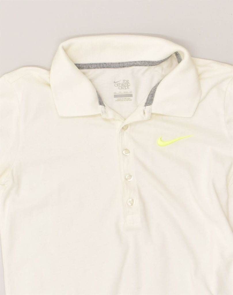 NIKE Womens Polo Dress UK 4 XS White Cotton | Vintage Nike | Thrift | Second-Hand Nike | Used Clothing | Messina Hembry 