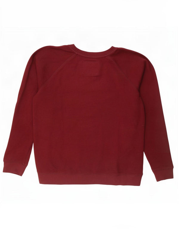 Jack Wills Womens Sweatshirt Jumper UK 14 Large Burgundy Cotton