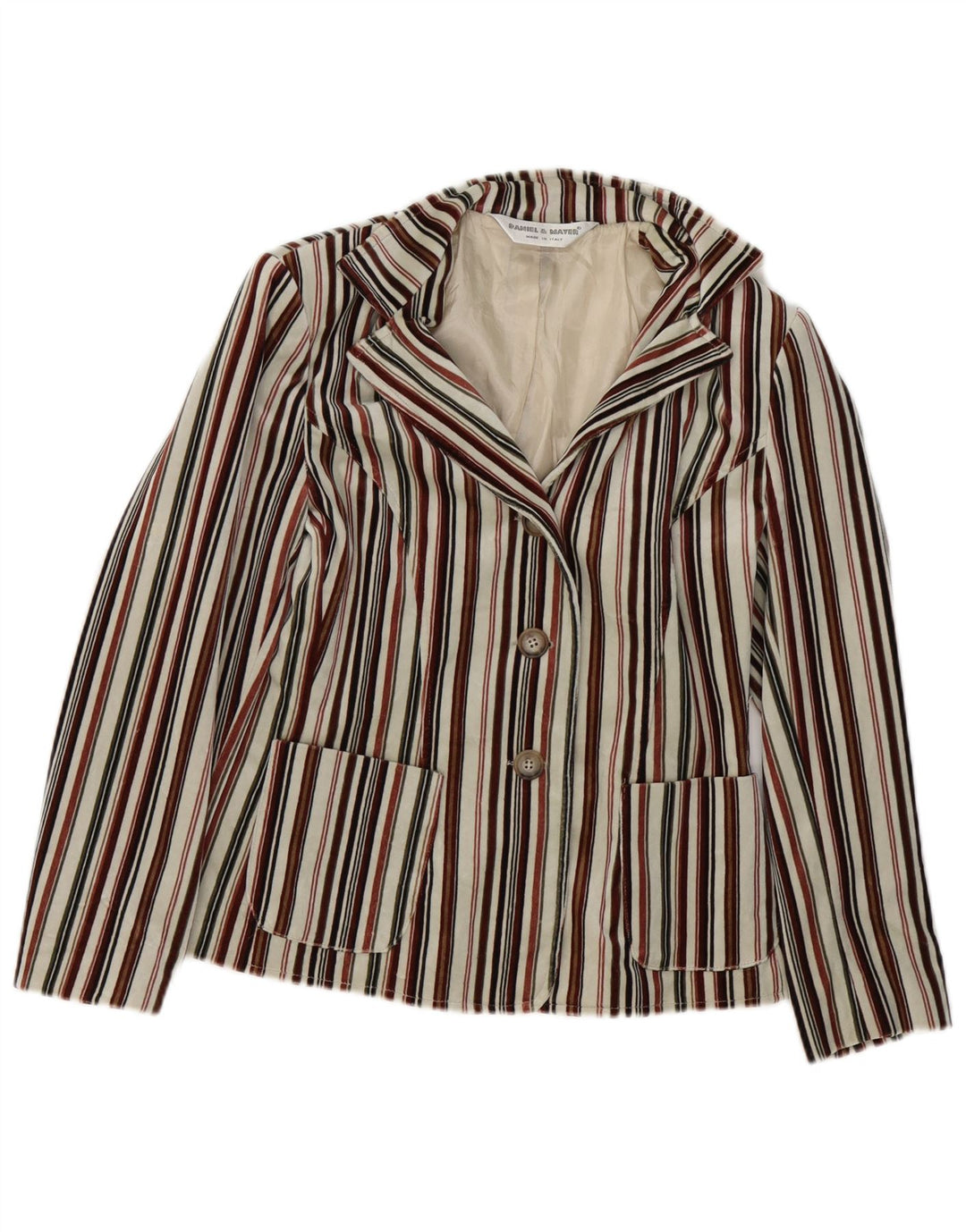 Daniel & Mayer Womens Blazer Jacket IT 42 Medium Multicoloured Striped