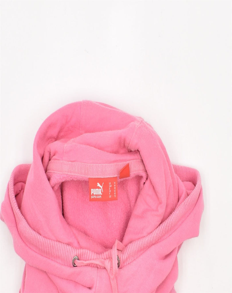 PUMA Womens Hoodie Jumper UK 12 Medium Pink Cotton | Vintage | Thrift | Second-Hand | Used Clothing | Messina Hembry 