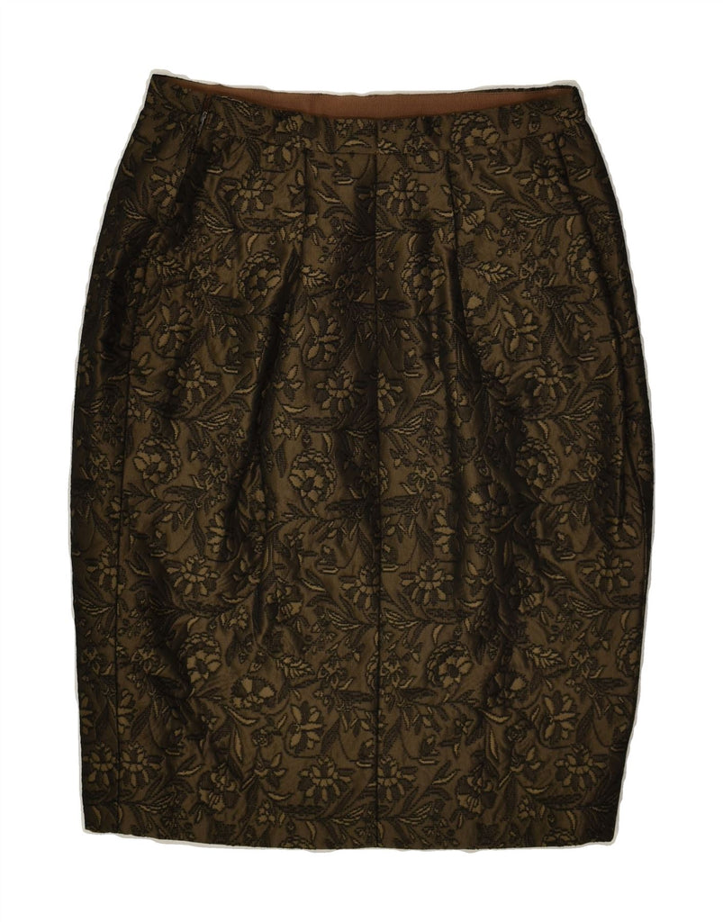 VINTAGE Womens Pencil Skirt W26 Small  Brown Floral | Vintage Vintage | Thrift | Second-Hand Vintage | Used Clothing | Messina Hembry 