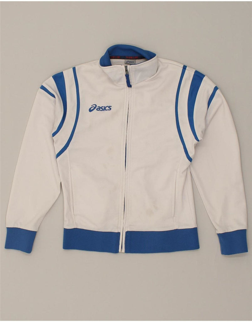 ASICS Womens Tracksuit Top Jacket UK 12 Medium White Vintage Asics and Second-Hand Asics from Messina Hembry 