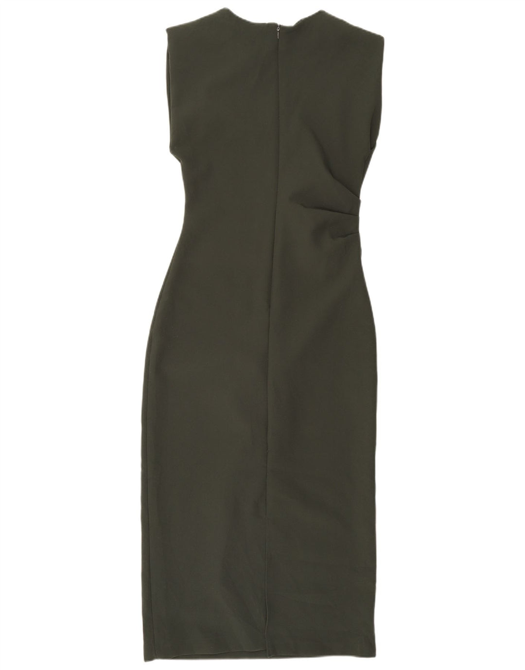 Zara Womens Sleeveless Sheath Dress UK 12 Medium Khaki Polyester