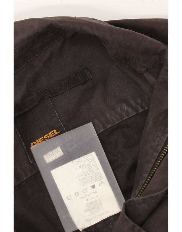 Diesel Womens Utility Jacket UK 18 XL Black Cotton