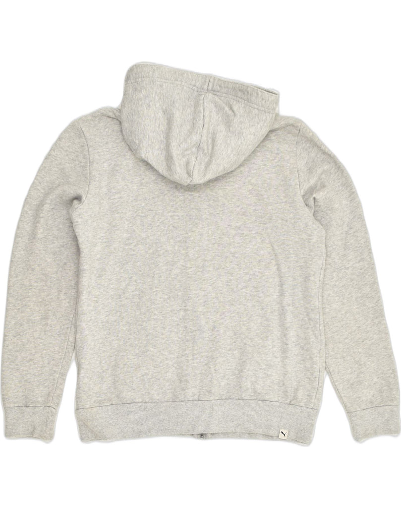 PUMA Womens Graphic Zip Hoodie Sweater UK 16 Large Grey Cotton | Vintage Puma | Thrift | Second-Hand Puma | Used Clothing | Messina Hembry 