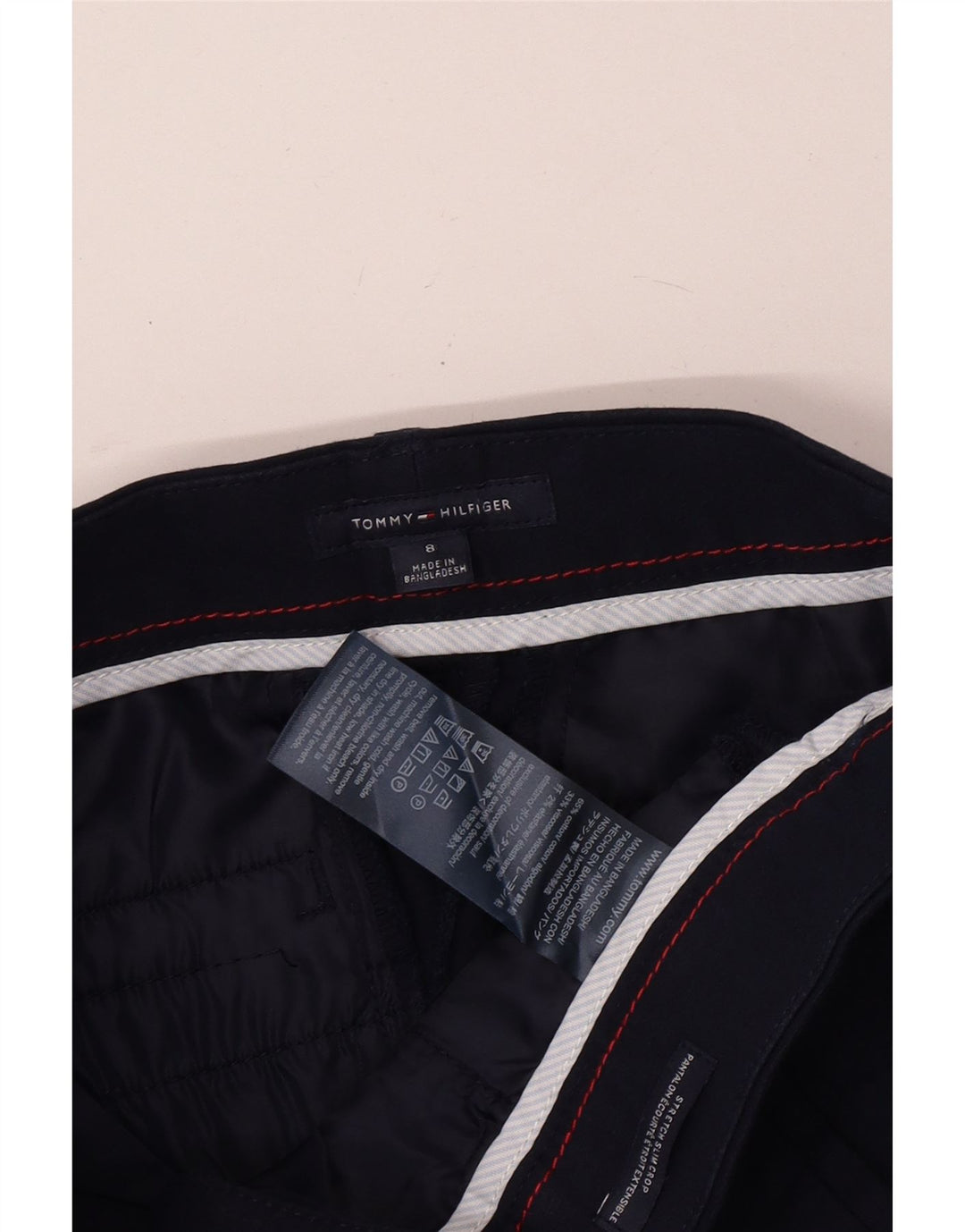 Tommy Hilfiger Womens Slim Cropped Trousers US 8 Medium W30 L24 Navy Blue