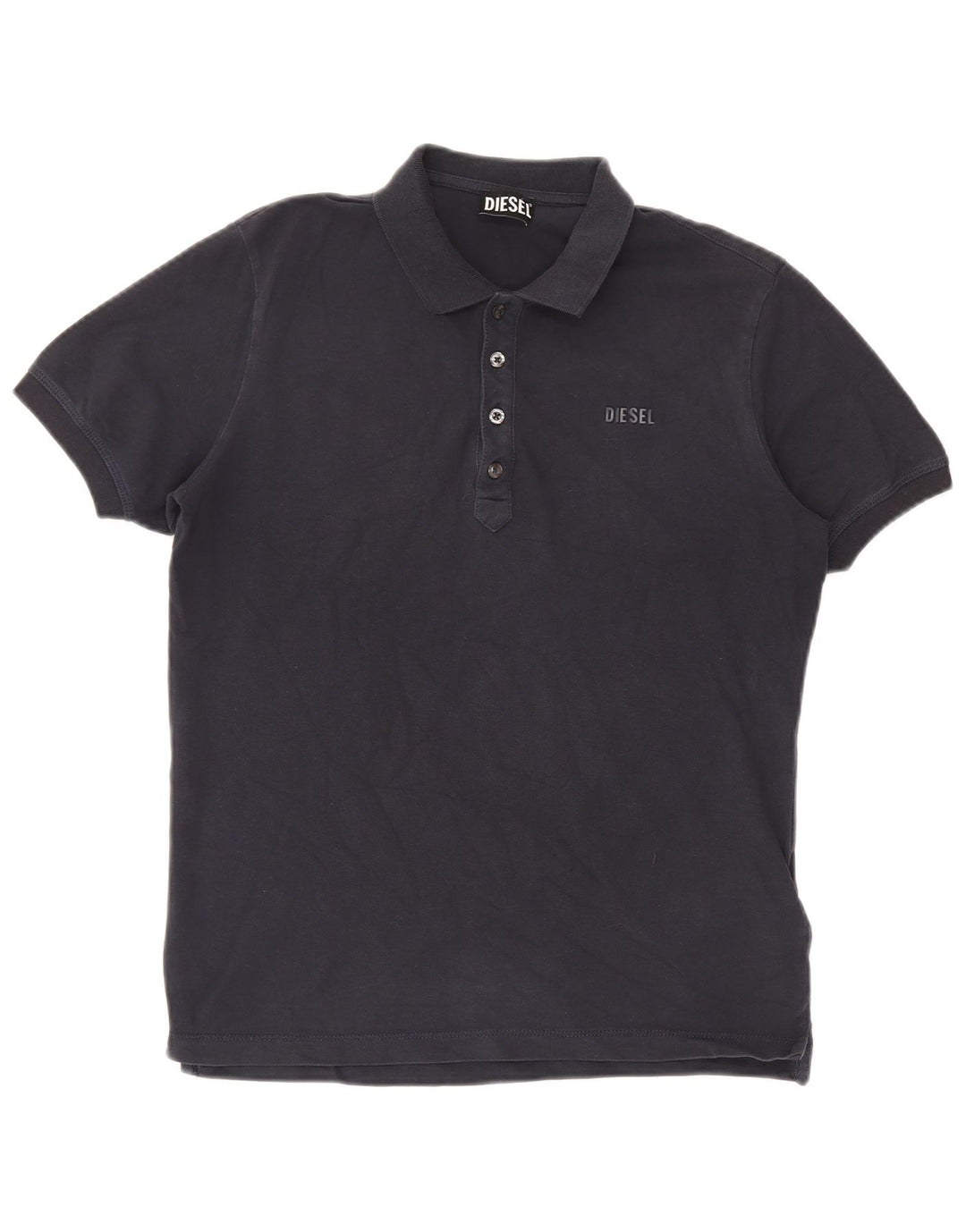 Diesel Mens Polo Shirt Medium Navy Blue Cotton