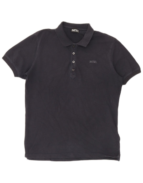 Diesel Mens Polo Shirt Medium Navy Blue Cotton