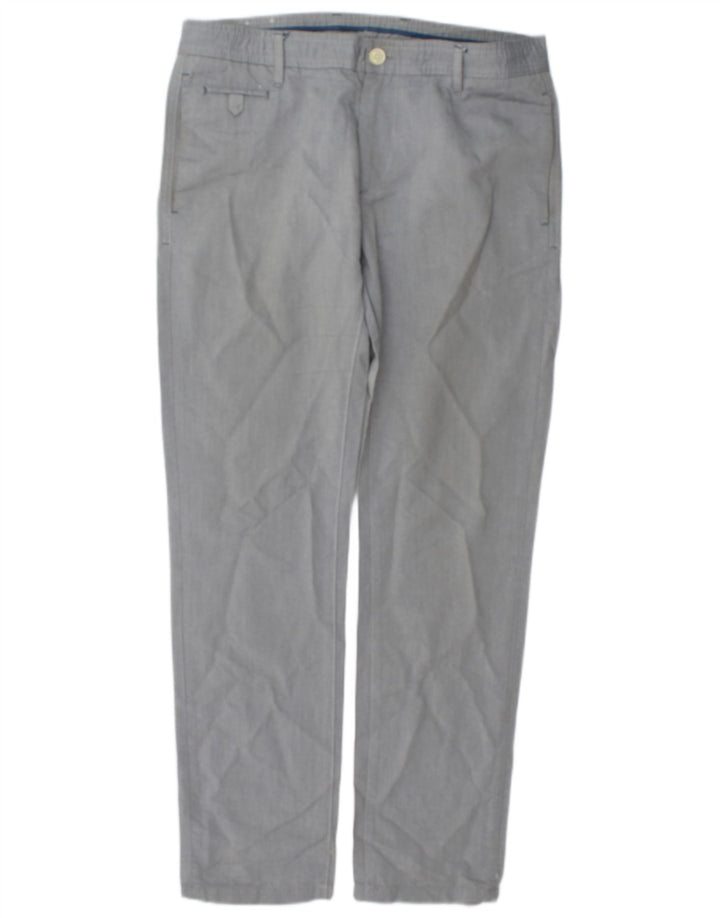 Zara Mens Slim Chino Trousers EU 42 Medium W32 L31 Grey Cotton