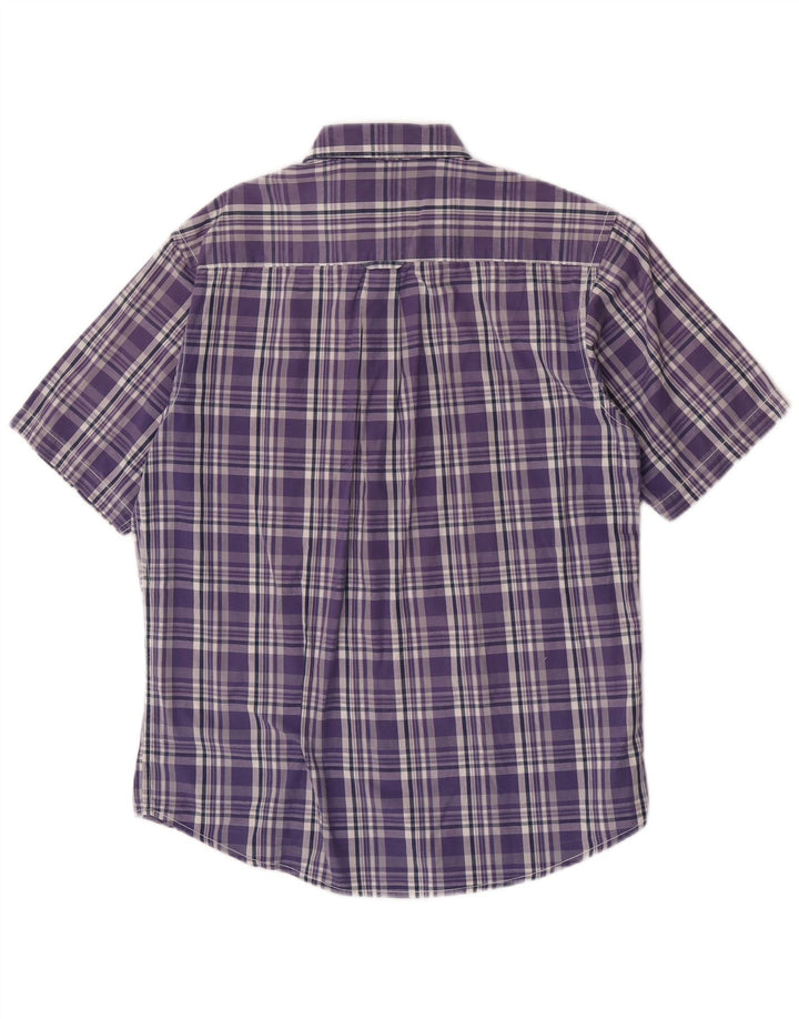 James Pringle Mens Short Sleeve Shirt Medium Purple Check