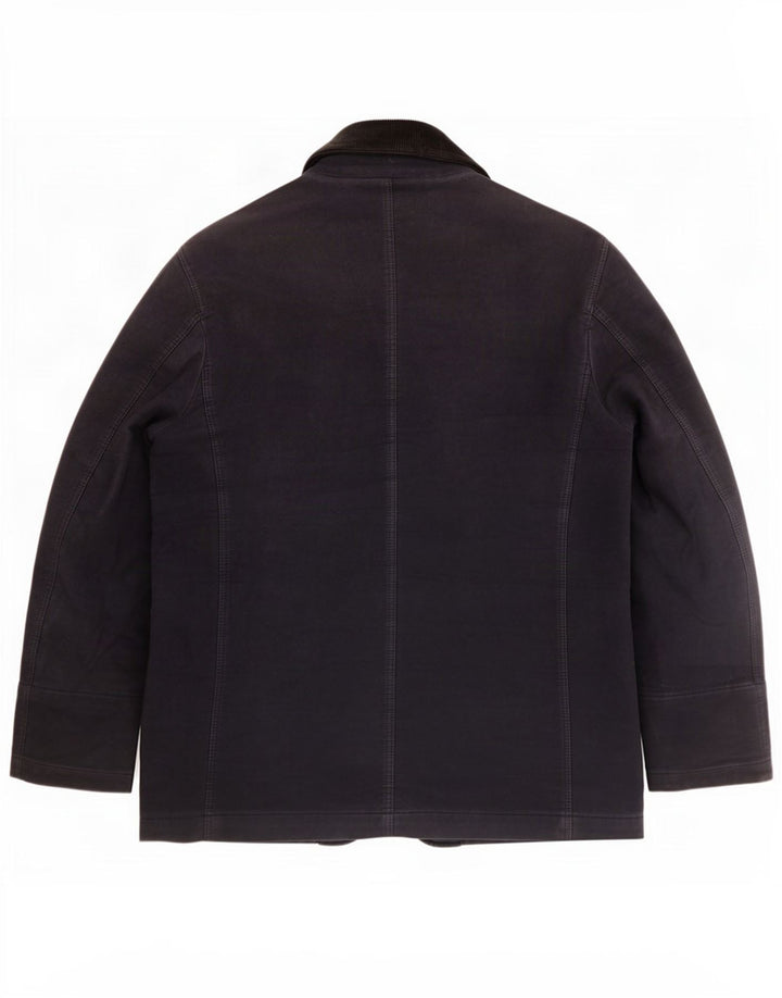 Fay Mens 3 Button Windbreaker Jacket UK 40 Large Navy Blue Cotton