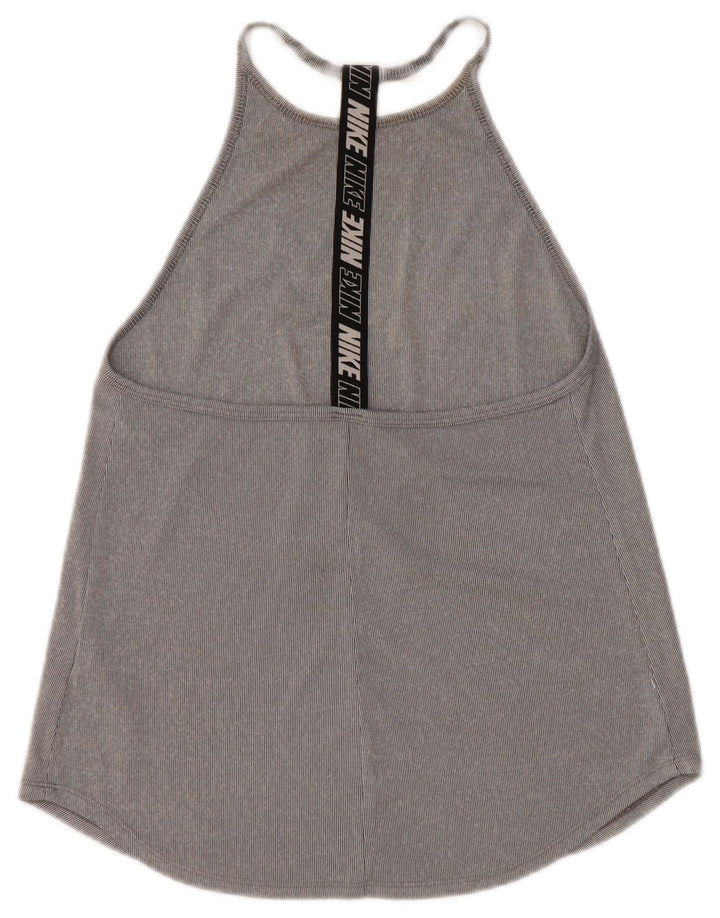Nike Womens Dri Fit Graphic Vest Top UK 8 Small Grey Colourblock Polyester