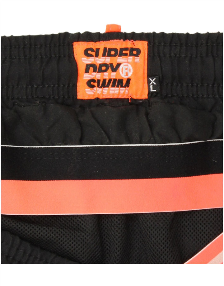 SUPERDRY Mens Graphic Swimming Shorts XL  Black Polyester
