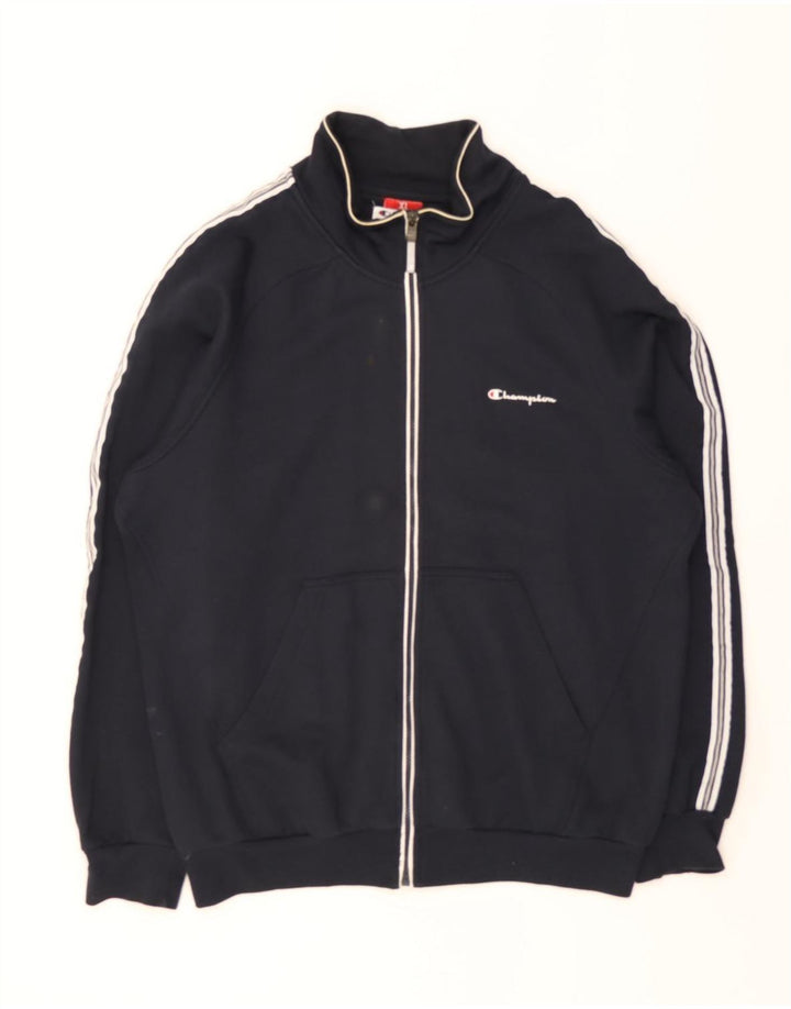 CHAMPION Mens Tracksuit Top Jacket XL Navy Blue Cotton Vintage Champion and Second-Hand Champion from Messina Hembry 