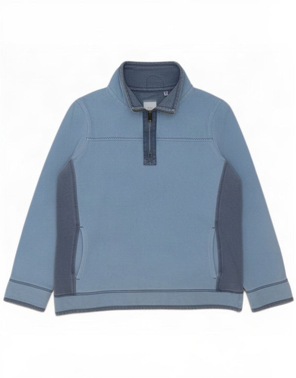 Fat Face Womens Oversized Sweatshirt Jumper UK 16 Large Blue Colourblock