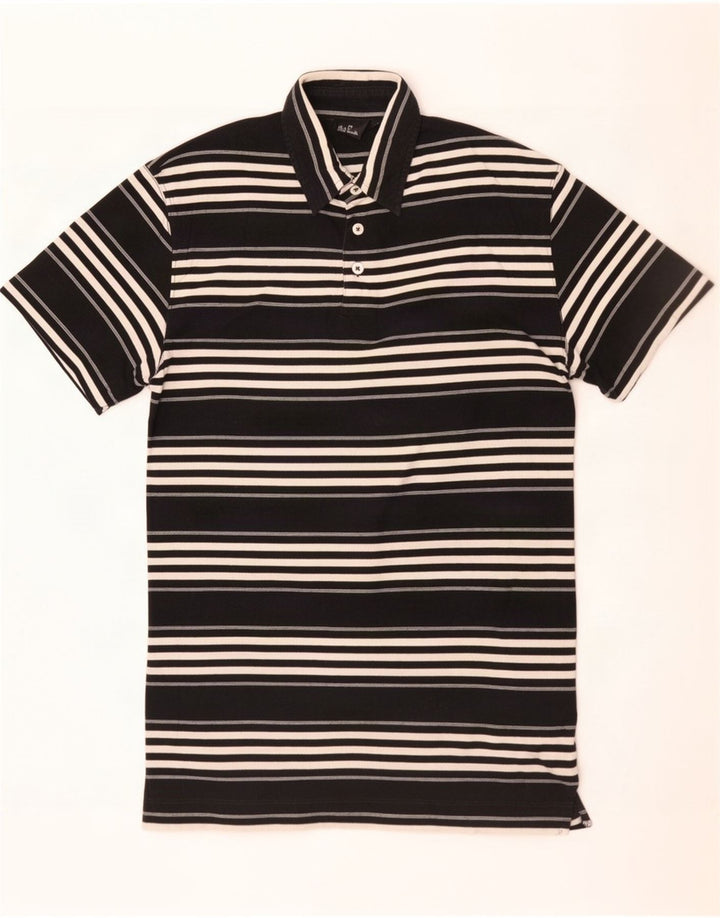 Paul Smith Mens Polo Shirt Small Black Striped Cotton