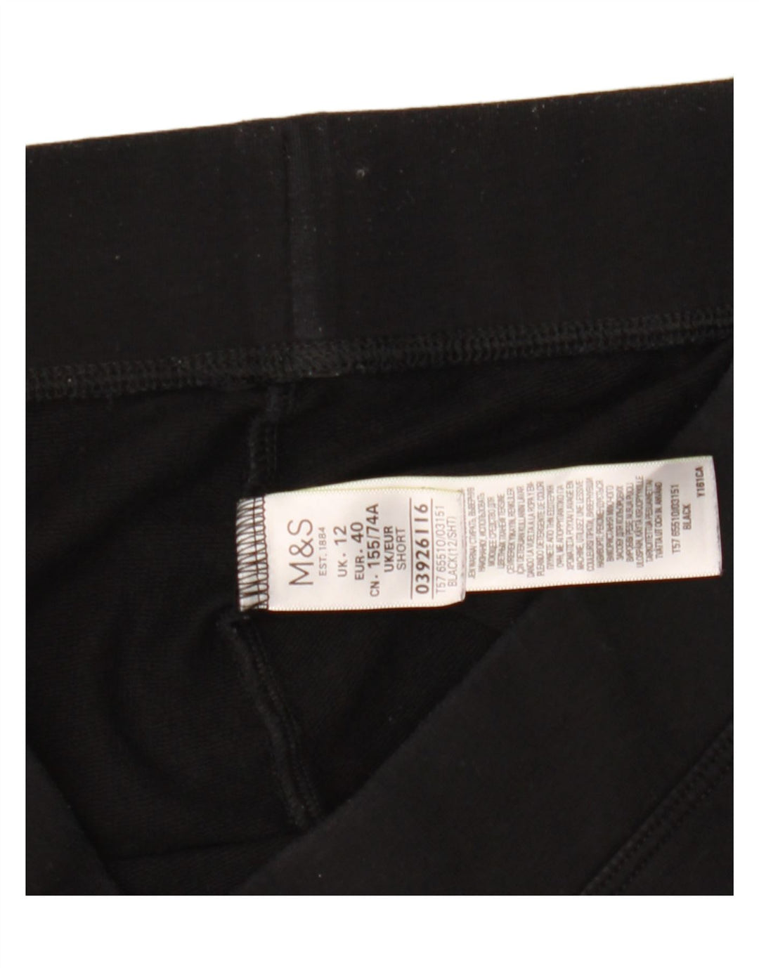 Marks & Spencer Womens Tracksuit Trousers UK 12 Medium Black Cotton