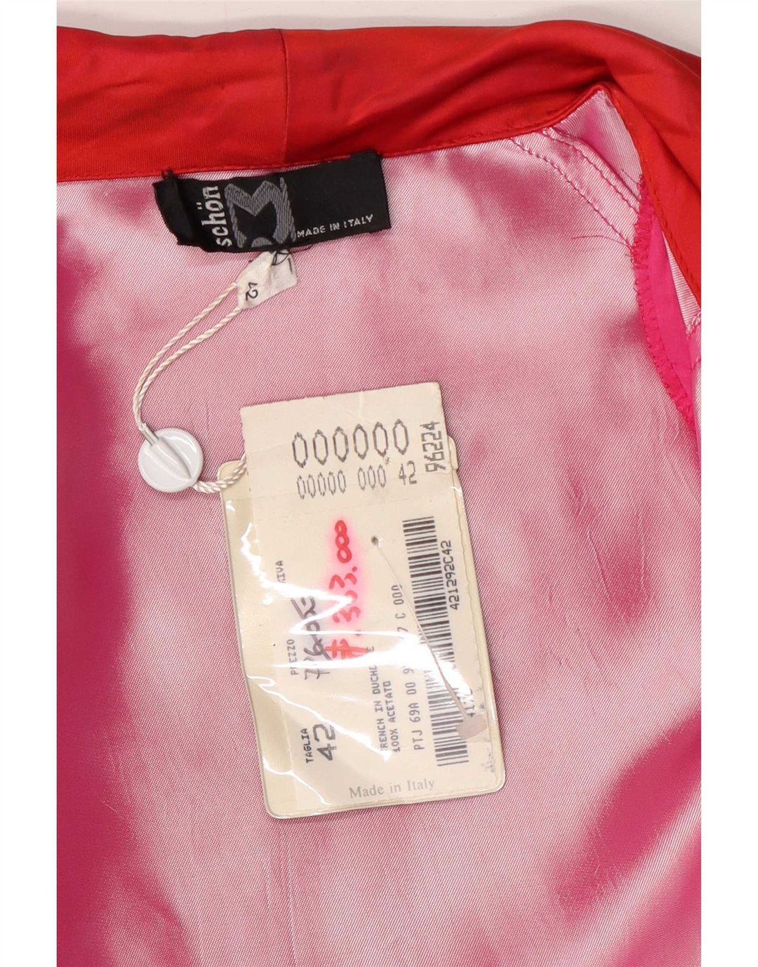 Mila Schon Womens Overcoat IT 42 Medium Pink Colourblock Acetate