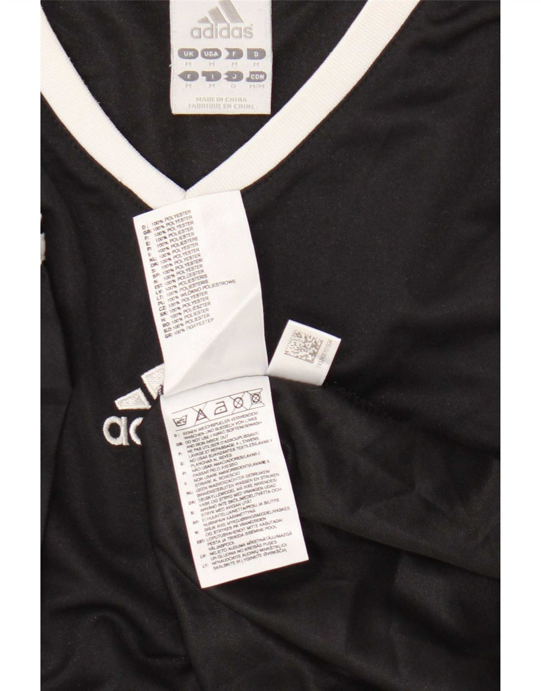 Adidas Mens T-Shirt Top Medium Black Polyester