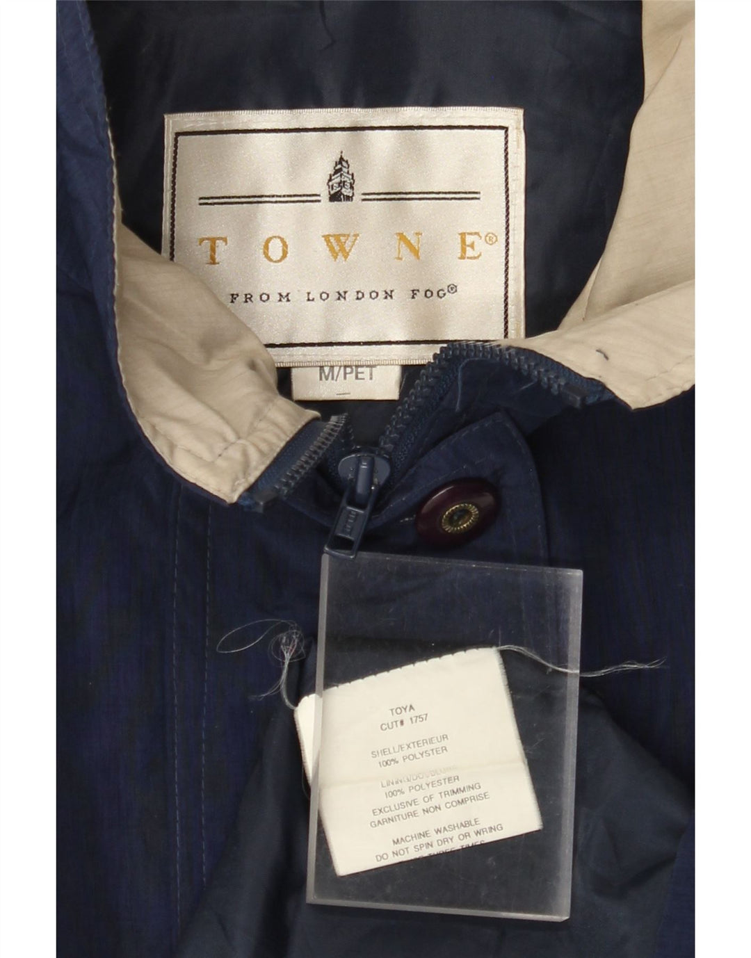 LONDON FOG Womens Towne Oversized Windbreaker Coat UK 14 Medium Navy Blue