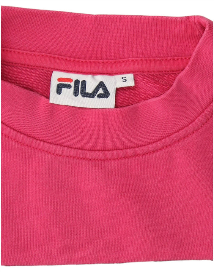 FILA Womens Oversized Sweatshirt Jumper UK 10 Small Pink Colourblock