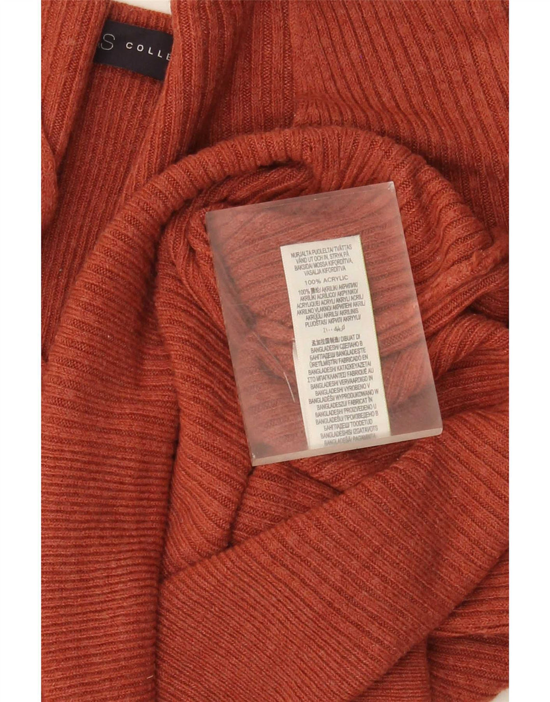 Marks & Spencer Womens V-Neck Jumper Sweater UK 12 Medium Orange Acrylic