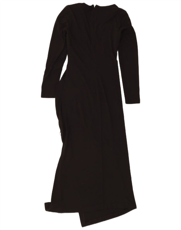 ZARA Womens Maxi Long Sleeve Bodycon Dress UK 12 Medium Black