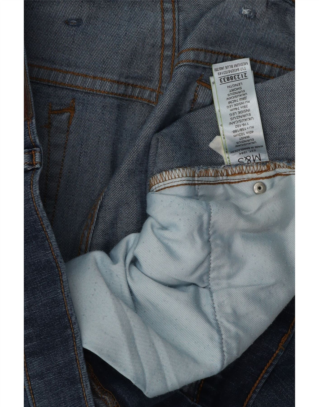 Marks & Spencer Mens Straight Jeans W40 L29 Blue Cotton