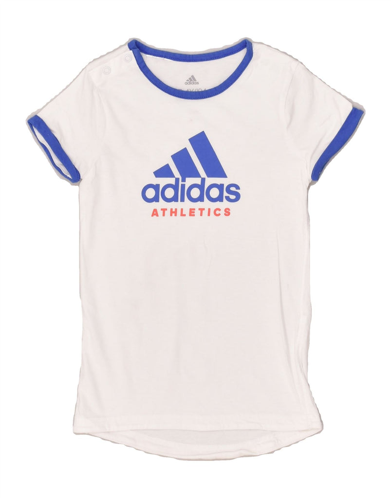 ADIDAS Boys Graphic T-Shirt Top 3-4 Years White | Vintage Adidas | Thrift | Second-Hand Adidas | Used Clothing | Messina Hembry 