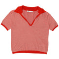 Zara Womens Polo Shirt UK 10 Small Red Striped Viscose