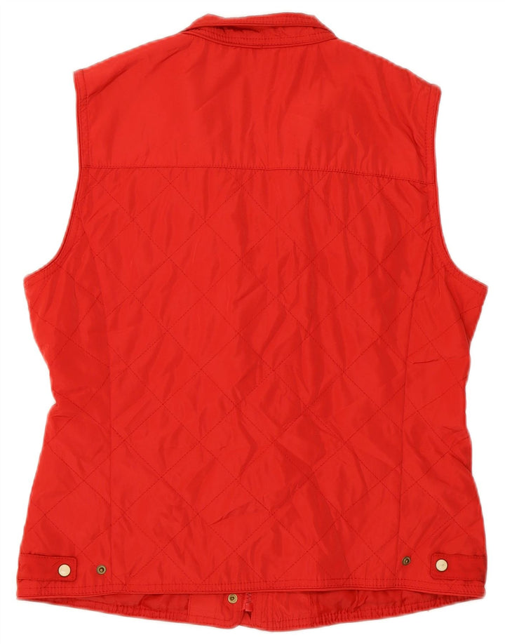 Zara Womens Quilted Gilet UK 14 Large Red