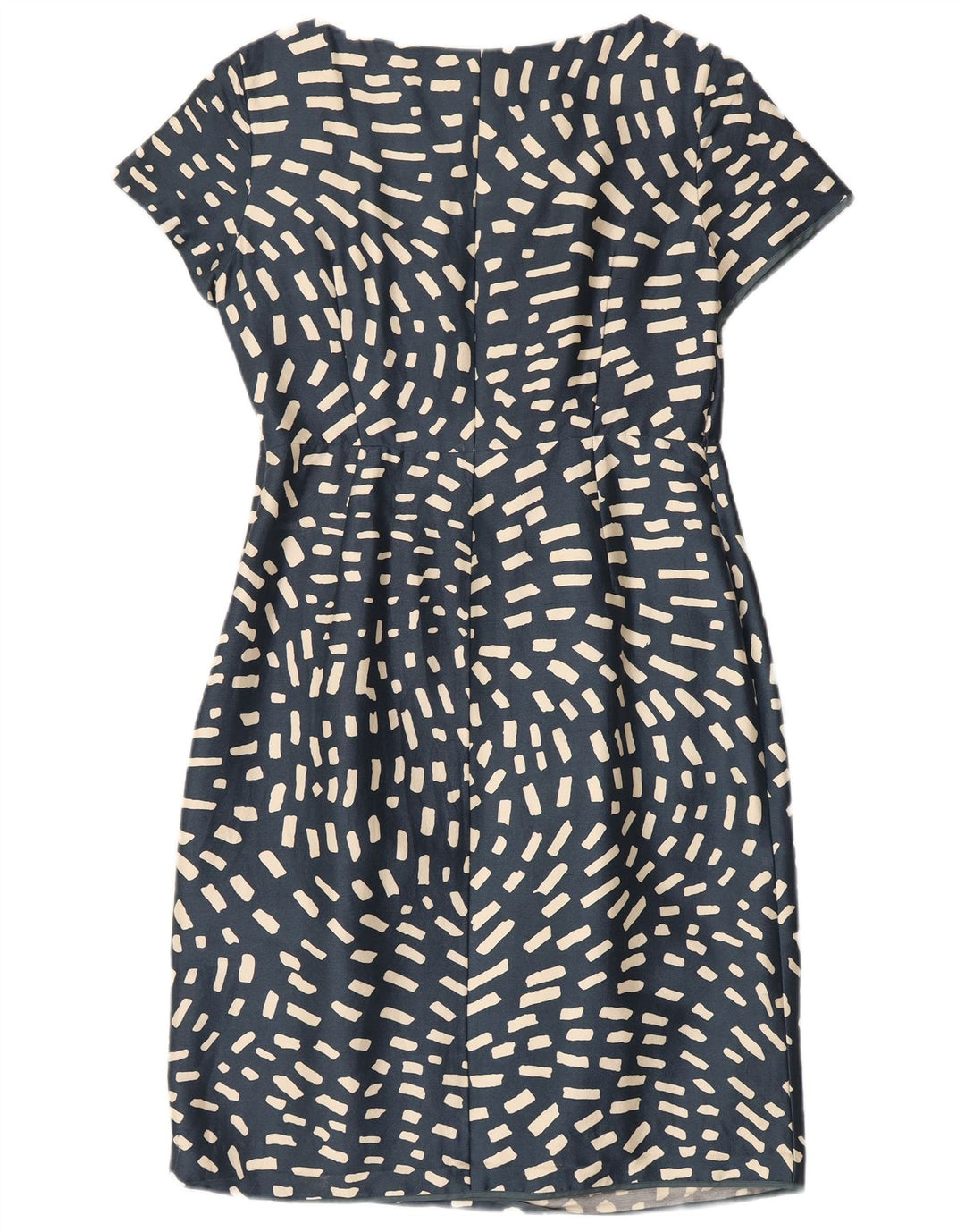 Fenn Wright Manson Womens Sheath Dress UK 14 Medium Blue Geometric Silk