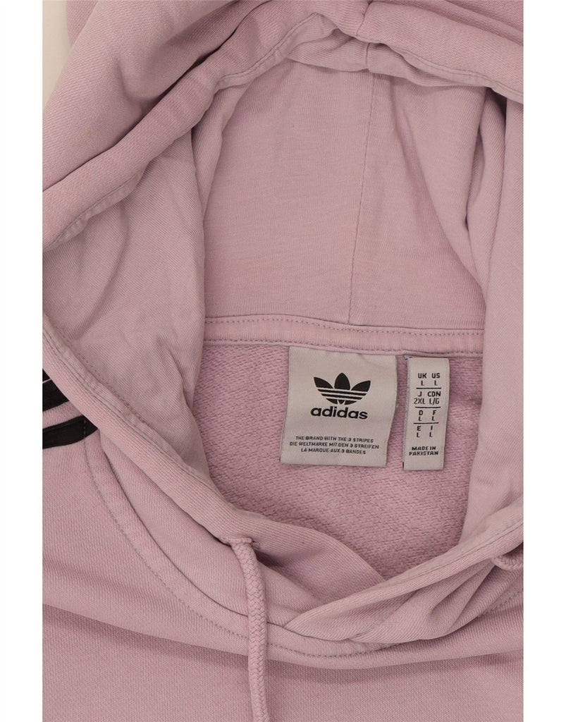 ADIDAS Womens Oversized Hoodie Jumper UK 16 Large Purple Cotton Vintage Adidas and Second-Hand Adidas from Messina Hembry 