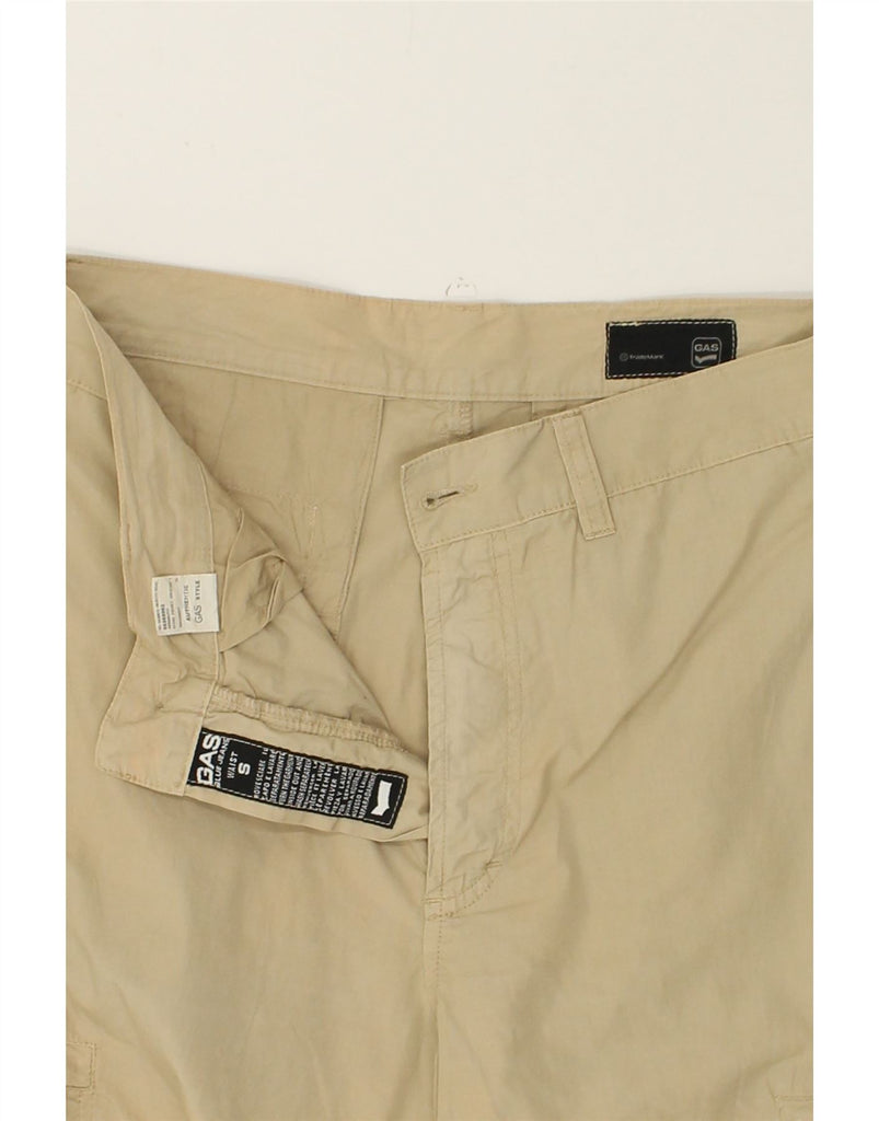 GAS Mens Straight Cargo Trousers Small W29 L33 Beige Cotton | Vintage Gas | Thrift | Second-Hand Gas | Used Clothing | Messina Hembry 