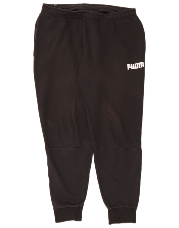 Puma Mens Graphic Tracksuit Trousers Joggers XL Black Colourblock Cotton
