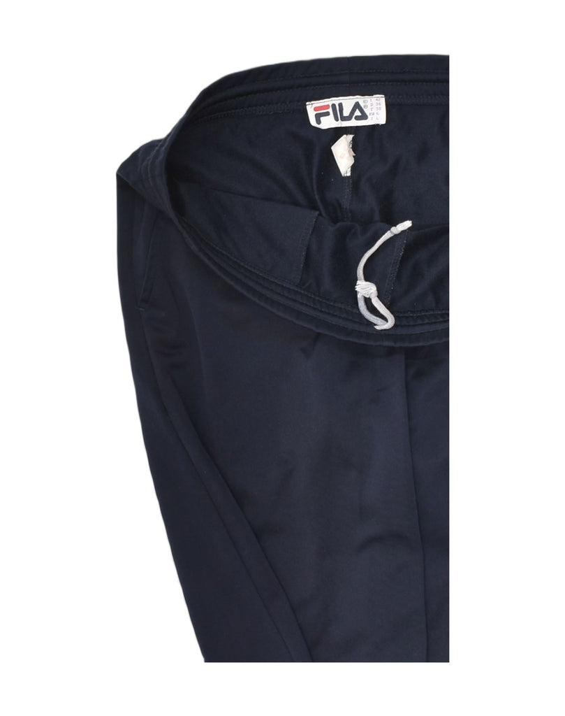 FILA Womens Tracksuit Trousers US 6 Medium Navy Blue Colourblock Polyester | Vintage Fila | Thrift | Second-Hand Fila | Used Clothing | Messina Hembry 