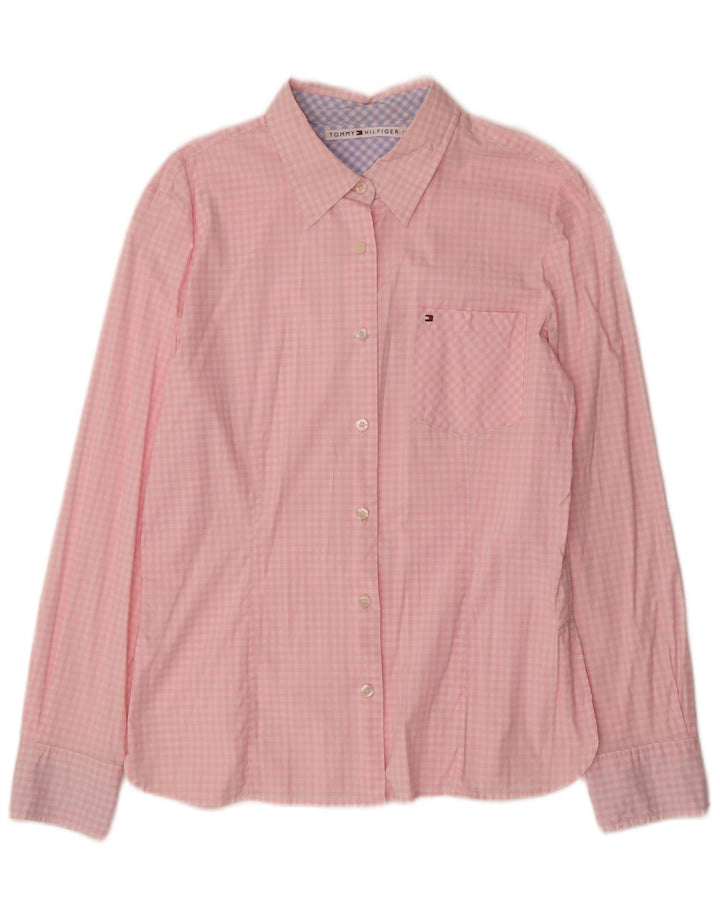 Tommy Hilfiger Womens Shirt US 14 XL Pink Gingham Cotton