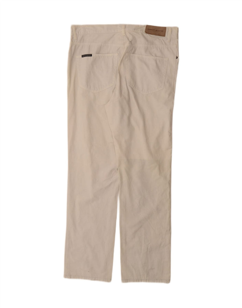 GANT Mens Straight Casual Trousers W36 L36 Off White Cotton Vintage Gant and Second-Hand Gant from Messina Hembry 