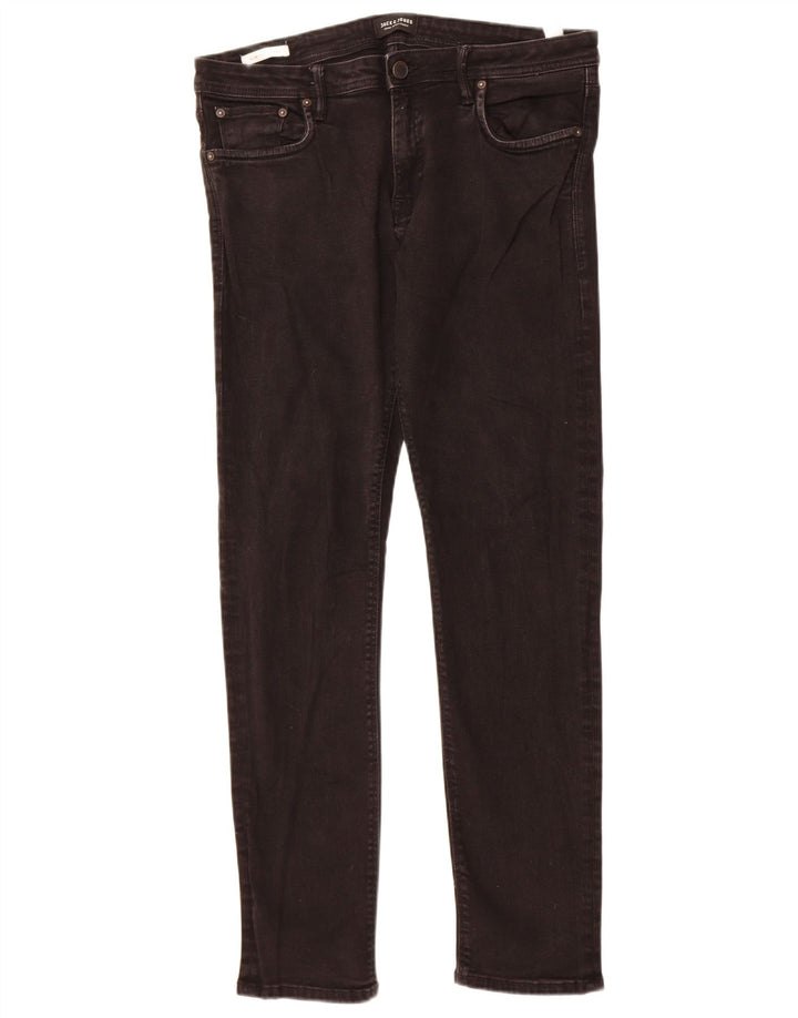 Jack & Jones Mens GLENN Slim Jeans W34 L32 Black Cotton