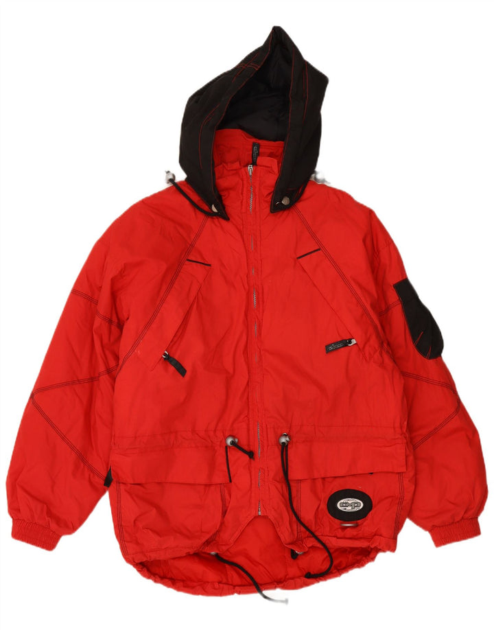 CMP Mens Hooded Windbreaker Jacket UK 40 Large Red Polyester