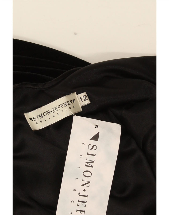 Simon Jeffrey Womens Sleeveless Asymmetrical Dress UK 12 Medium Black