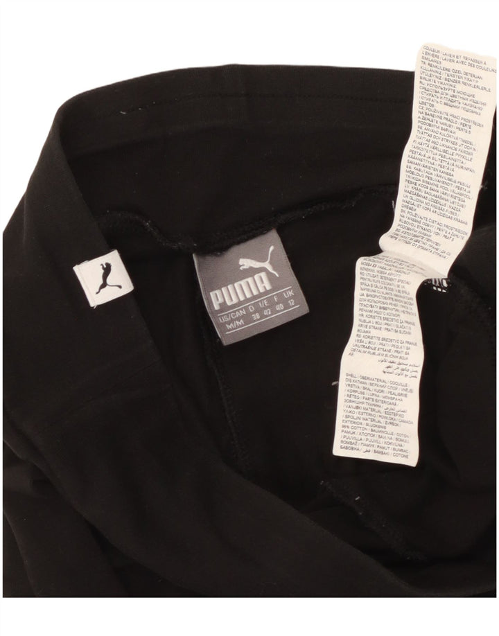 Puma Womens Graphic Leggings UK 12 Medium Black Cotton