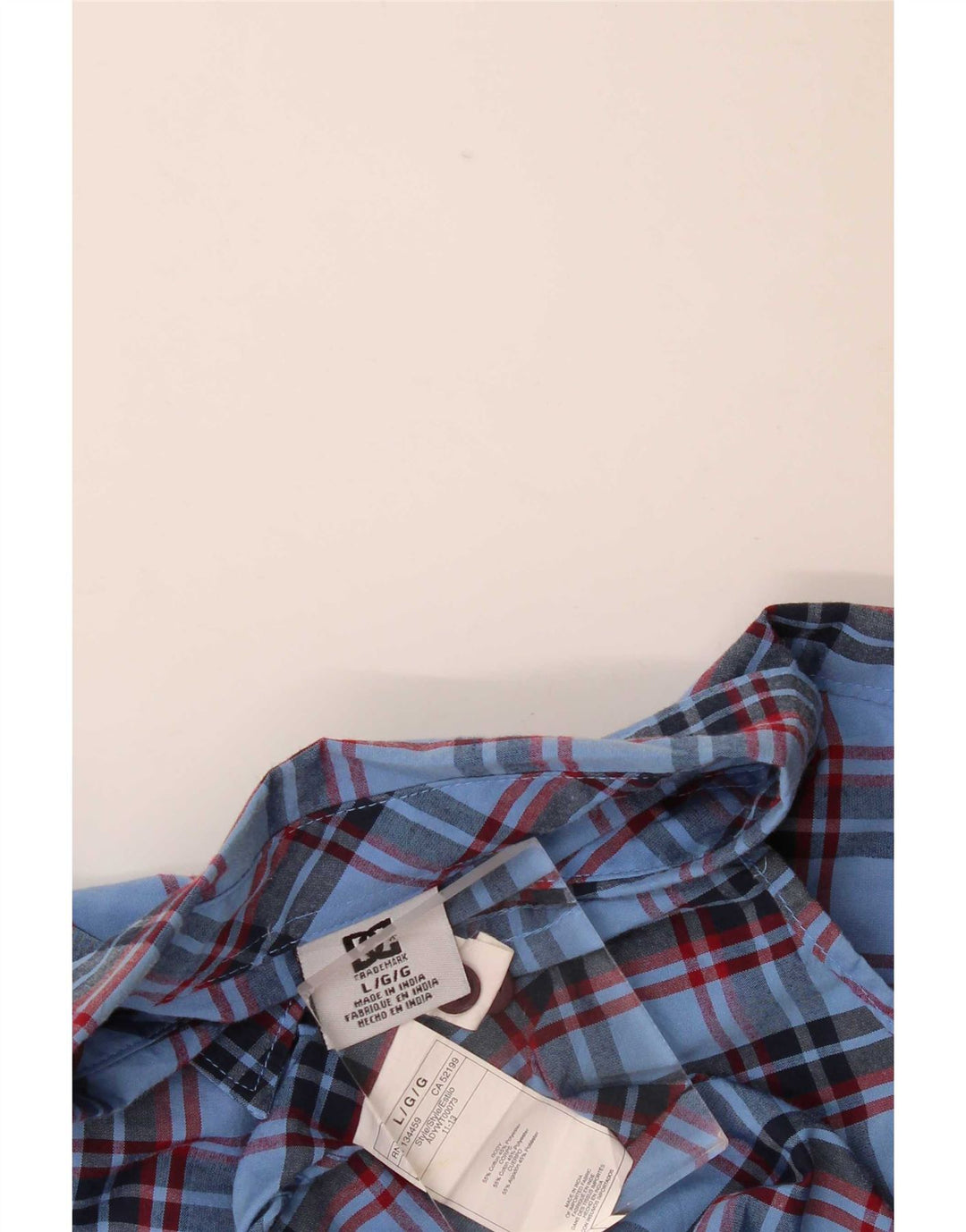 DC Mens Short Sleeve Shirt Large Blue Check Cotton