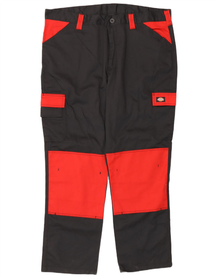 Dickies Mens Straight Cargo Trousers W44 L31 Black Colourblock Polyester