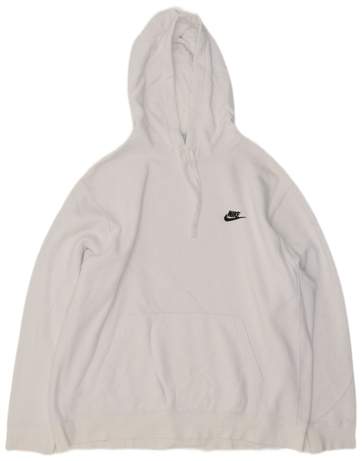 NIKE Mens Hoodie Jumper XL White Cotton