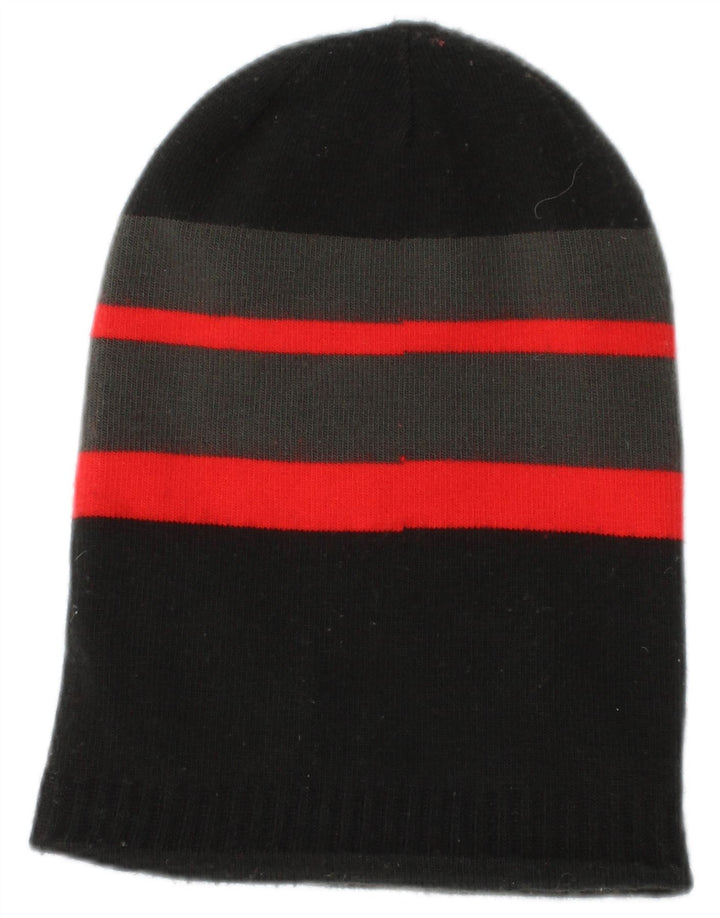 The North Face Mens Knit Beanie Hat One Size Black Striped Acrylic